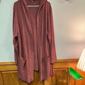 Barefoot Dreams Cozy Chic Lite Hooded Cardigan  - Rose